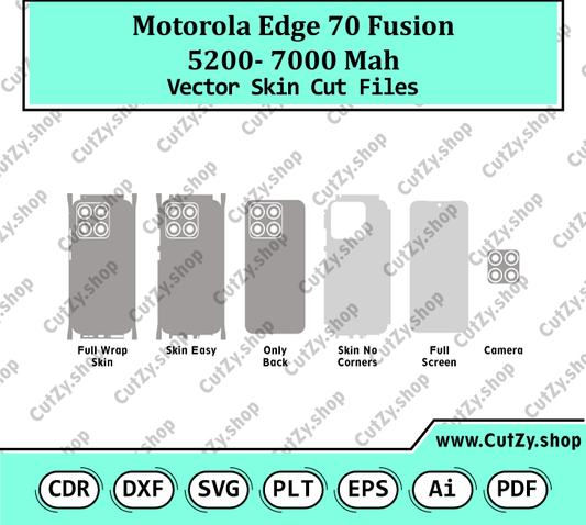 Motorola Edge 70 Fusion 5200,7000 MAH Vector Skin Cut Files