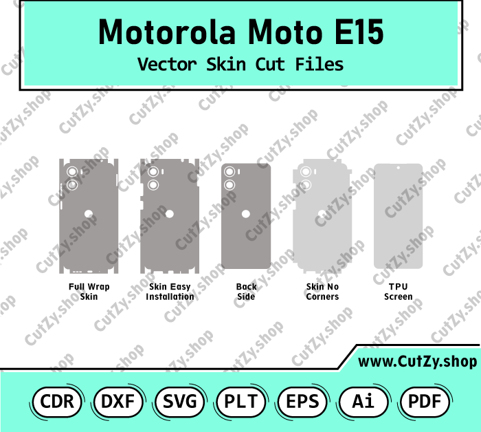 Motorola Moto E15 Vector Skin Cut Files