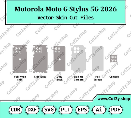 Motorola Moto G Stylus 5G 2026 Vector Skin Cut Files