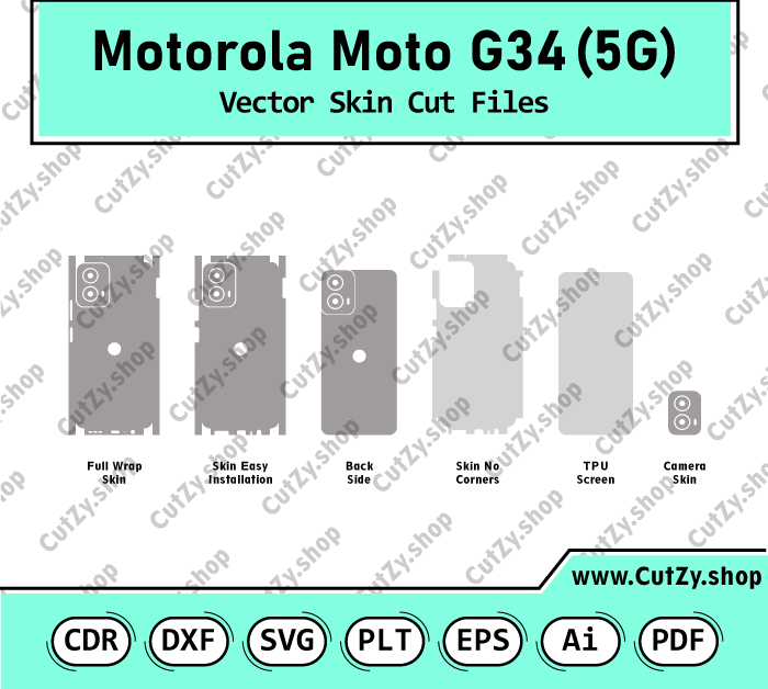 Motorola Moto G34 5G Vector Skin Cut Files