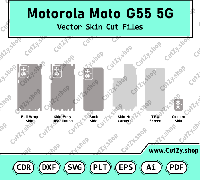 Motorola Moto G55 5G Vector Skin Cut Files