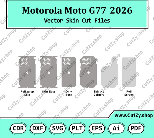 Motorola Moto G77 2026 Vector Skin Cut Files