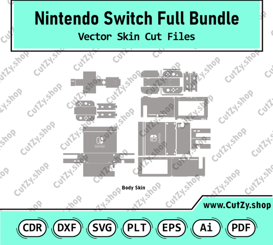 Nintendo Switch Full  Bundle Vector Skin Cut Files
