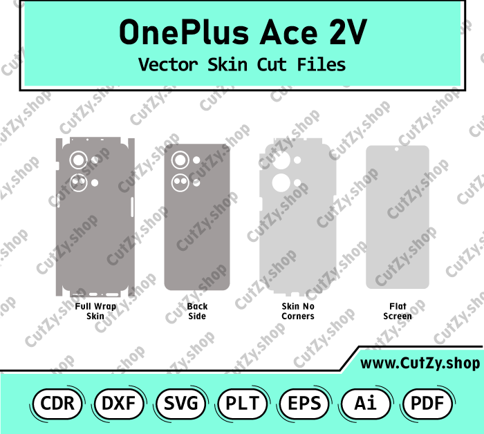 OnePlus Ace 2V Vector Skin Cut Files
