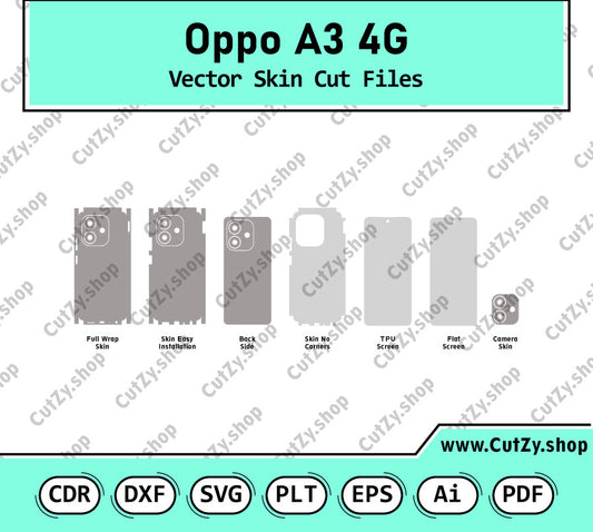 Oppo A3 4G Vector Skin Cut Files