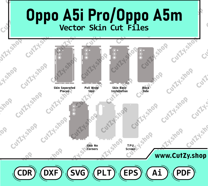 Oppo A5i Pro 5G-4G-Oppo A5m Vector Skin Cut Files