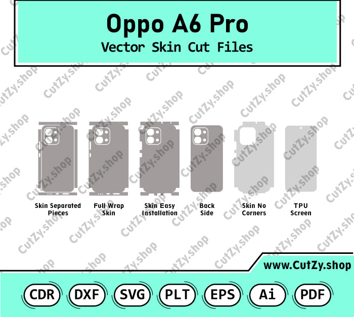 Oppo A6 Pro 4G-5G CPH2781,CPH2799 Vector Skin Cut Files