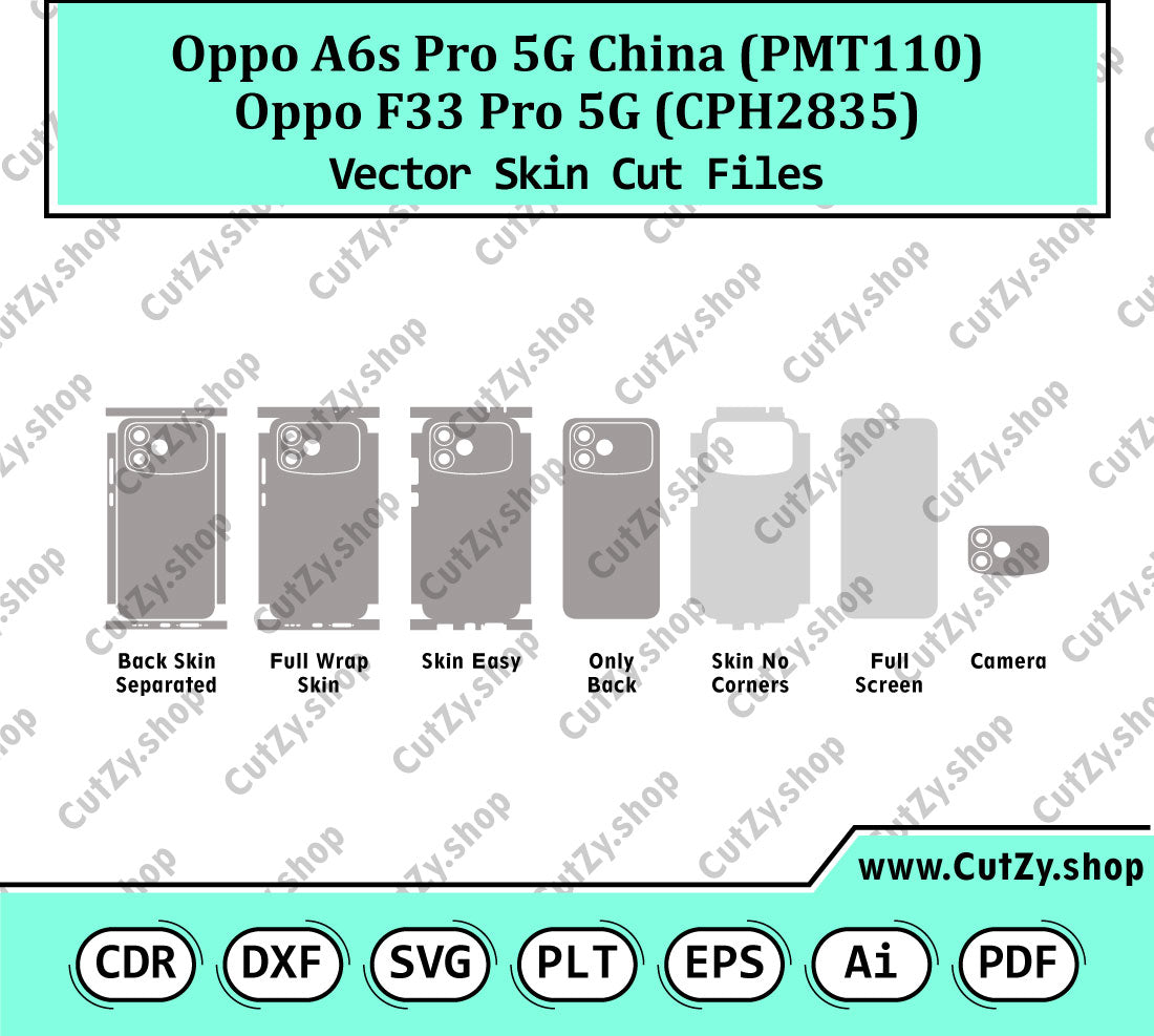Oppo F33 Pro 5G (CPH2835), A6s Pro 5G China (PMT110) Vector Skin Cut Files