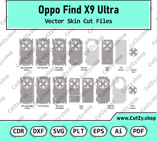 Oppo Find X9 Ultra Canyon Orange,Tundra Umber Skin Cut Files