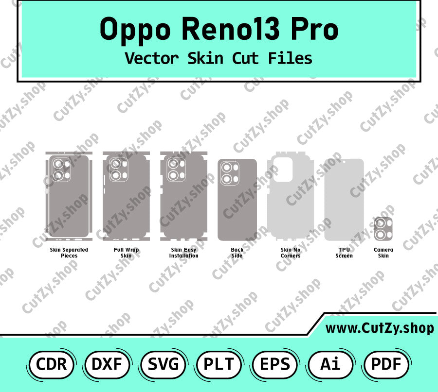 Oppo Reno 13 Pro Both Versions Vector Skin Cut Files