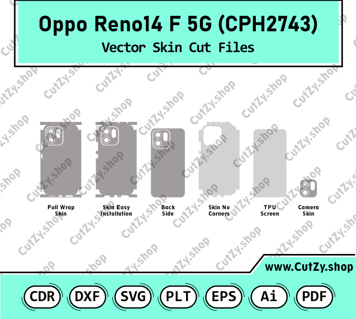 Oppo Reno 14 F 5G Vector Skin Cut Files
