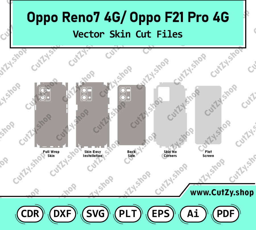 Oppo Reno7 4G-Oppo F21 Pro 4G Vector Skin Cut Files