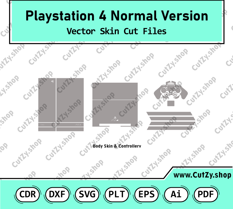 Playstation 4 Normal Edition Vector Skin Cut Files