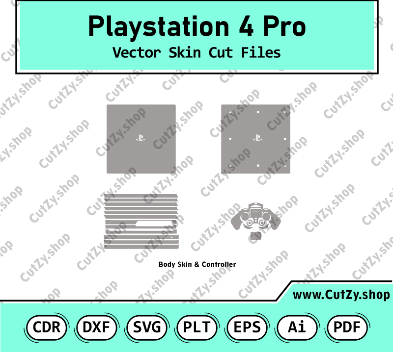 Playstation 4 Pro Edition Vector Skin Cut Files