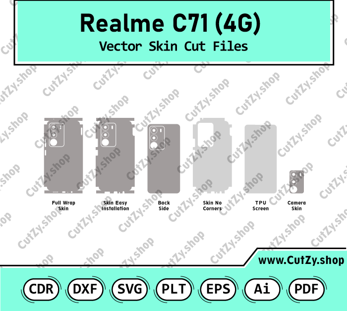 Realme C71 4G Model (RMX5303) Vector Skin Cut Files