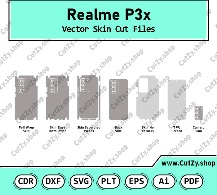 Realme P3x Vector Skin Cut Files
