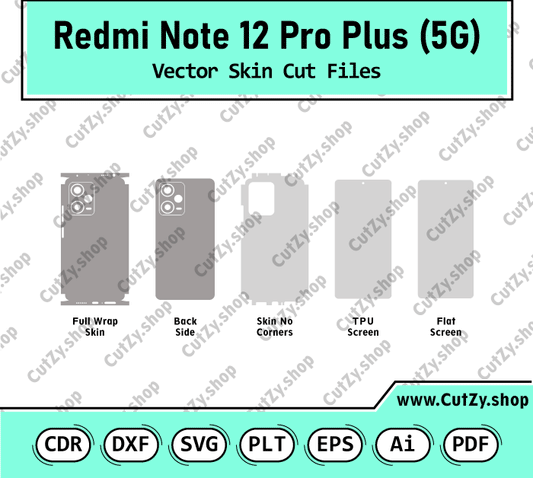 Redmi Note 12 Pro Plus 5G Vector Skin Cut Files