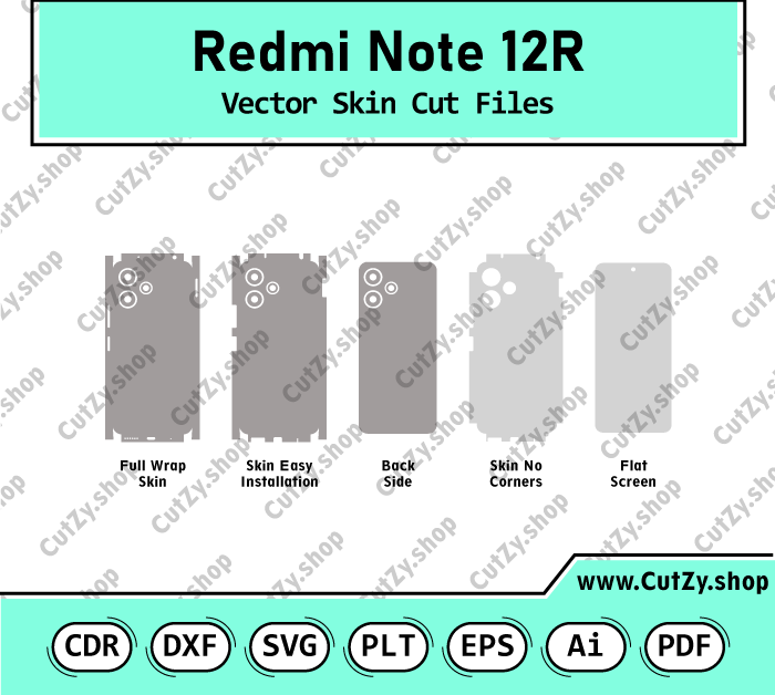 Redmi Note 12R Vector Skin Cut Files
