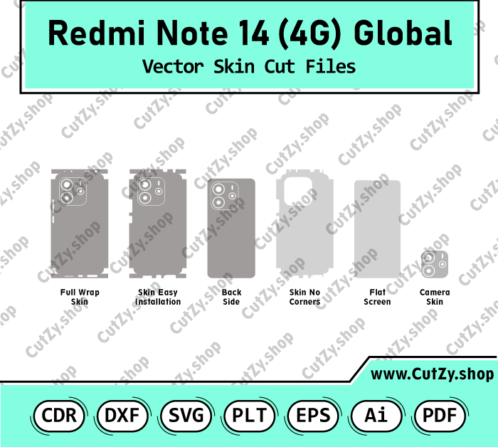 Xiaomi Redmi Note 14 4G Global Vector Skin Cut Files