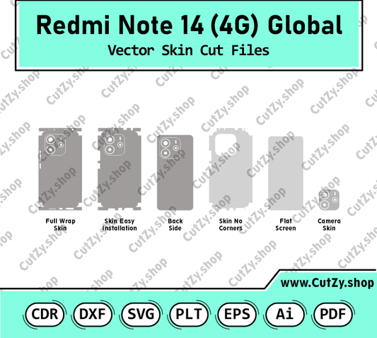 Xiaomi Redmi Note 14 4G Global Vector Skin Cut Files