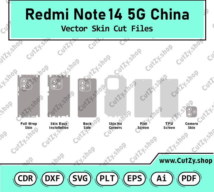 Xiaomi Redmi Note 14 5G China Vector Skin Cut Files