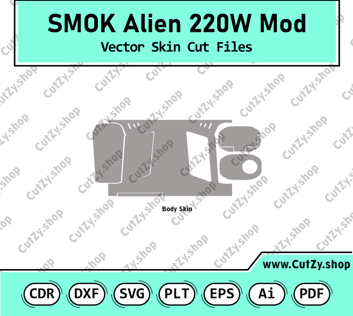 SMOK Alien 220W Mod Vector Skin Cut Files