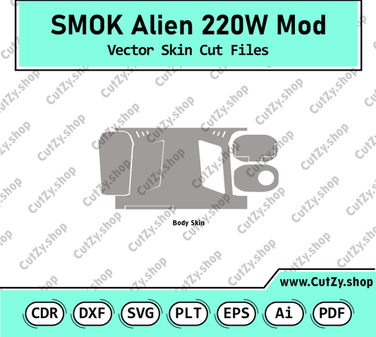 SMOK Alien 220W Mod Vector Skin Cut Files