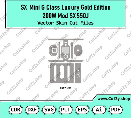 SX Mini G Class Luxury Gold Edition 200w Mod SX550J Vector Skin Cut Files