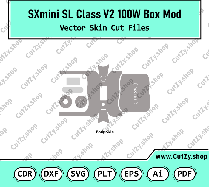 SXmini SL Class V2 100W Box Mod Vector Skin Templates