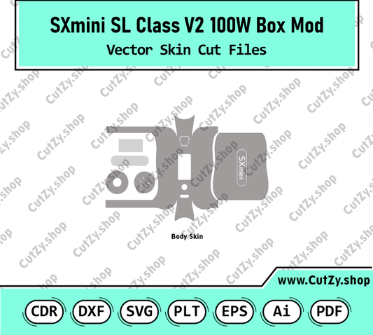 SXmini SL Class V2 100W Box Mod Vector Skin Templates