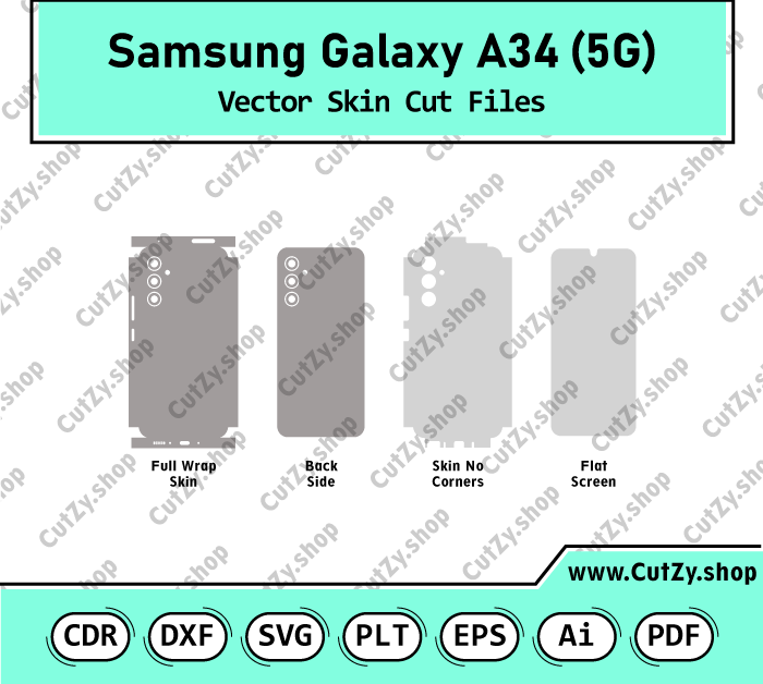 Samsung Galaxy A34 Vector Skin Cut Files