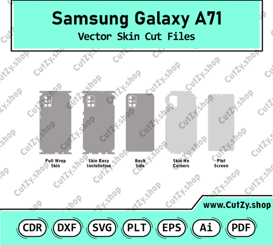 Samsung Galaxy A71 Vector Skin Cut Files