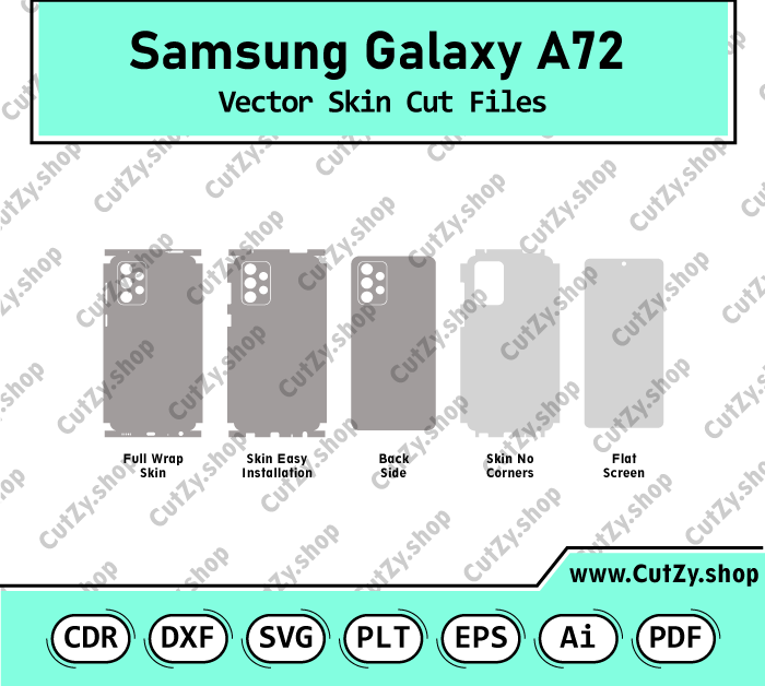 Samsung Galaxy A72 Vector Skin Cut Files