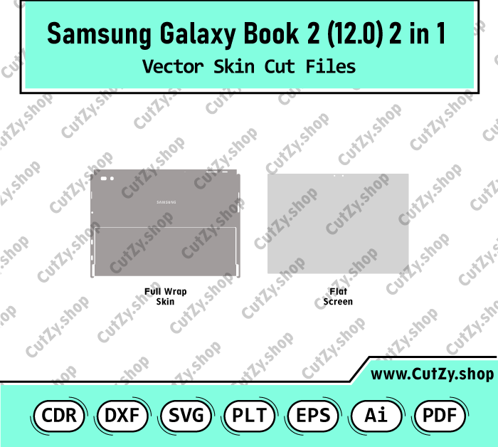 Samsung Galaxy Book 2 12.0 2 in 1 Vector Skin Cut Files