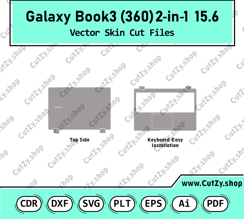 Samsung Galaxy Book3 360 2-in-1 15.6 Touch Screen Vector Skin Cut Files Template