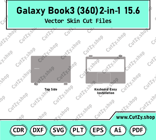 Samsung Galaxy Book3 360 2-in-1 15.6 Touch Screen Vector Skin Cut Files Template
