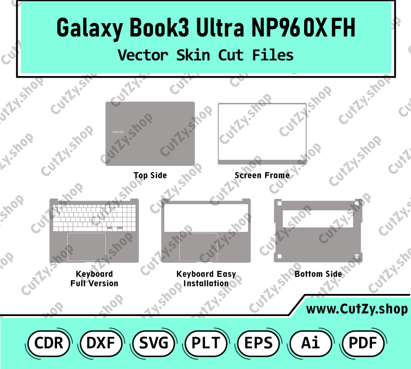 Samsung Galaxy Book3 Ultra NP960XFH Vector Skin Cut Files Template