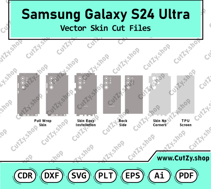 Samsung Galaxy S24 Ultra 2024 Vector Skin Cut Files