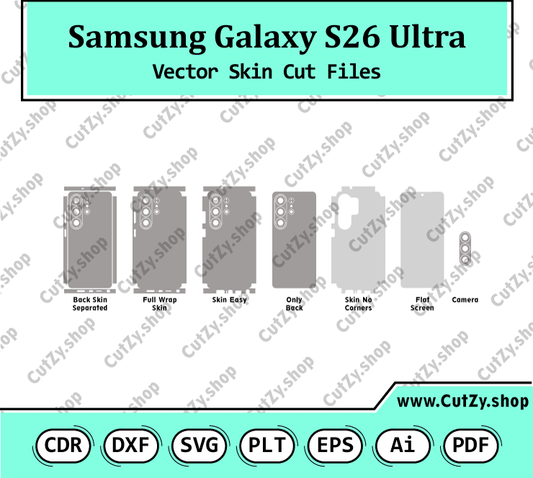 Samsung Galaxy S26 Ultra Vector Skin Cut Files