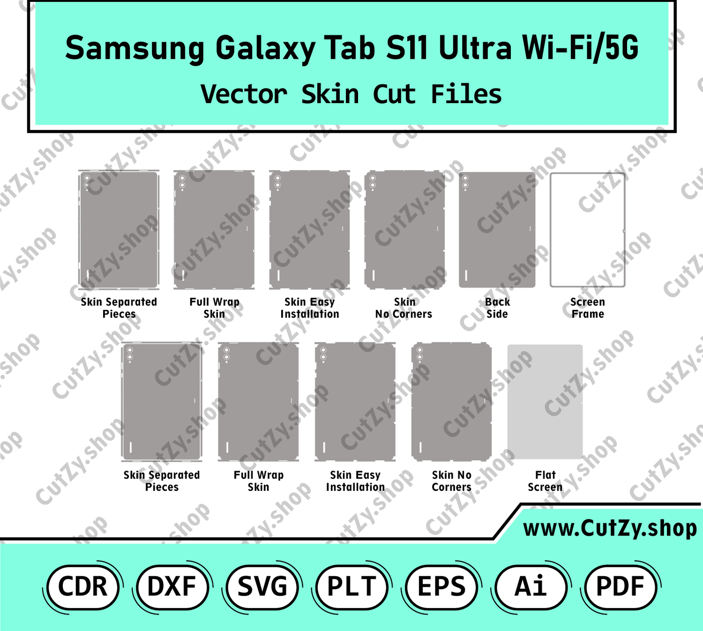 Samsung Galaxy Tab S11 Ultra 5G-WiFi Vector Skin Cut Files