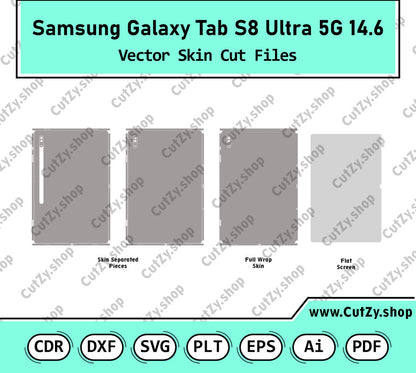 Samsung Galaxy Tab S8 Ultra 5G Vector Skin Cut Files