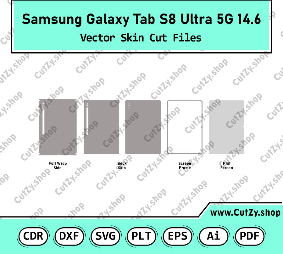 Samsung Galaxy Tab S8 Ultra 5G Vector Skin Cut Files