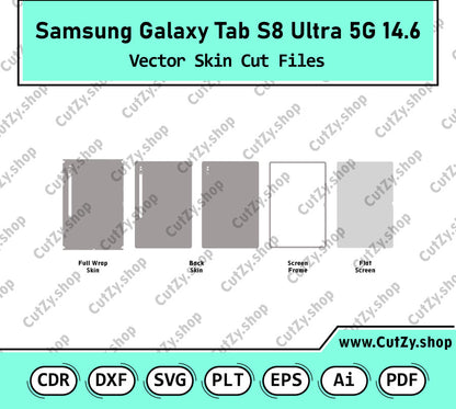 Samsung Galaxy Tab S8 Ultra 5G Vector Skin Cut Files
