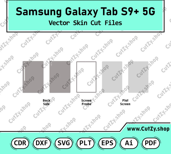 Samsung Galaxy Tab S9+ 12.4 inch 2023 Vector Skin Cut Files