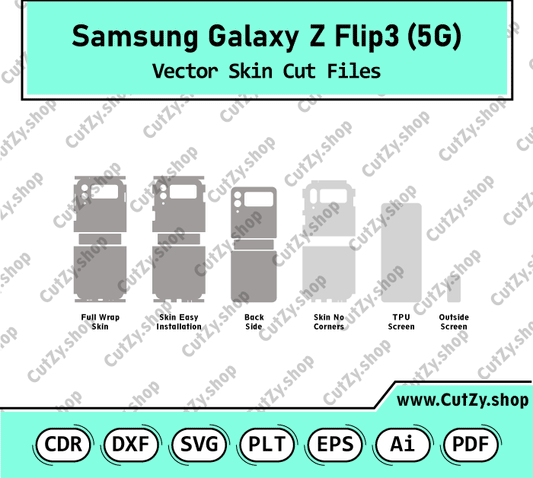 Samsung Galaxy Z Flip 3 5G Vector Skin Cut Files