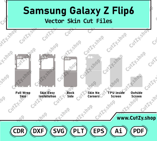 Samsung Galaxy Z Flip6 Vector Skin Cut Files