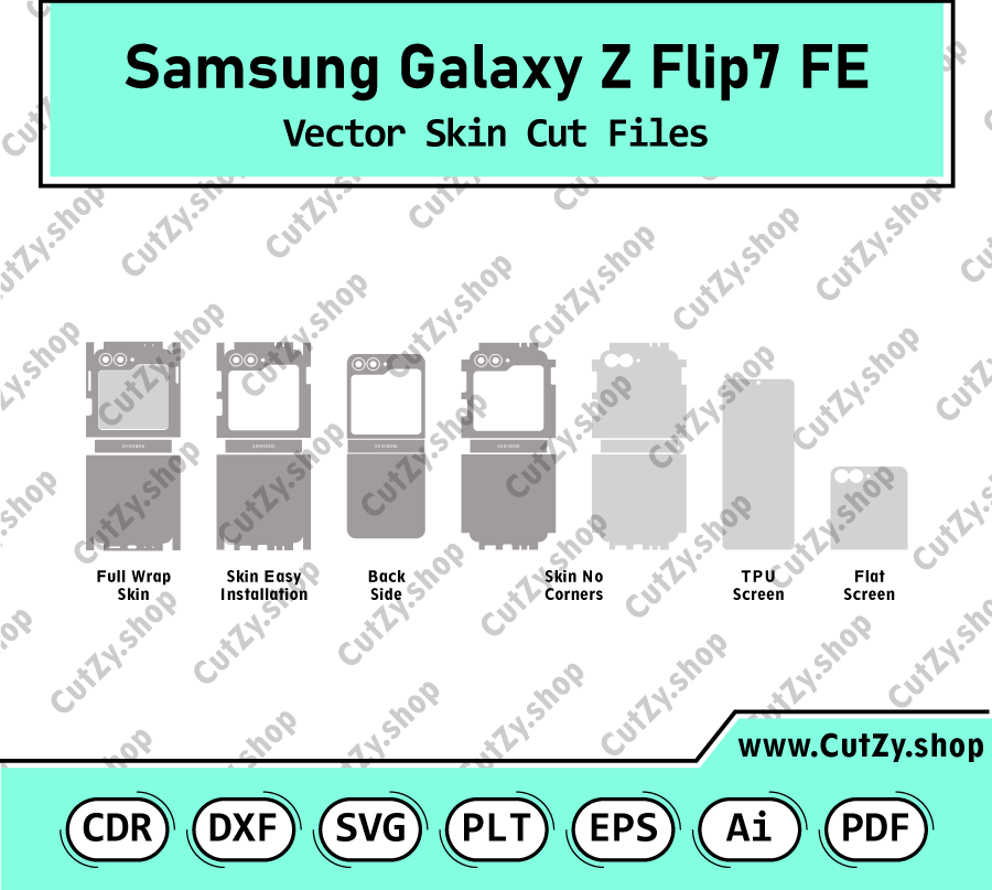 Samsung Galaxy Z Flip7 FE Vector Skin Cut Files