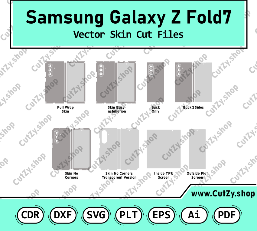 Samsung Galaxy Z Fold7 Vector Skin Cut Files