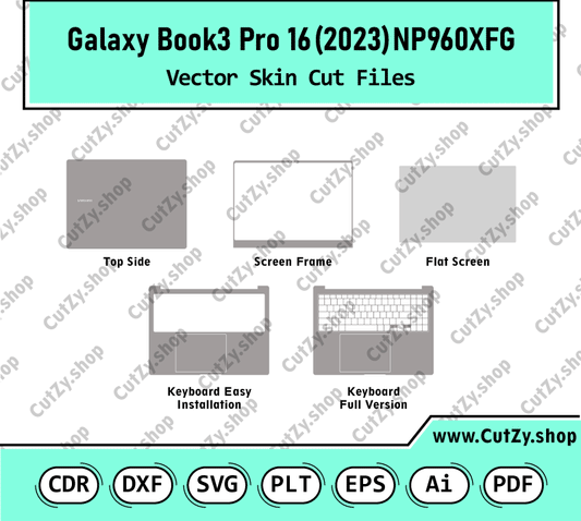 Samsung Galaxy Book 3 Pro 16 2023 NP960XFG Vector Skin Cut Files