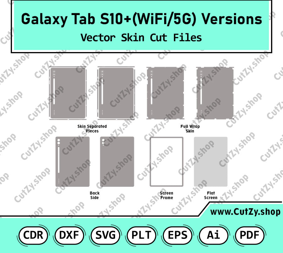 Samsung Galaxy Tab S10+ WiFi-5G Versions Vector Skin Cut Files